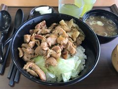 昼食は、ひるがの高原サービスエリアで「鶏ちゃん丼」です。鶏肉をニンニクのきいた味噌だれで炒めた「鶏ちゃん」を丼にしたもの。ご飯がすすみますねえ。