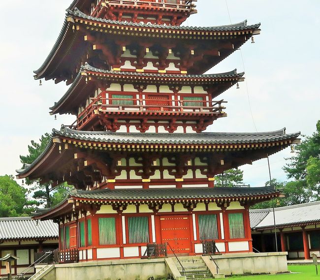 奈良県21 西ノ京b 薬師寺 国宝-東塔-大修理完工間近 ☆西塔-1981