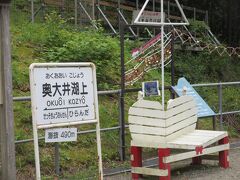 やはり奥大井湖上駅でした。ここで降りてレインボーブリッジが見えるところまでかなりの距離を歩く人もいます。