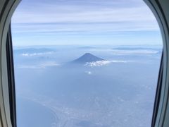 離陸12分後、沼津市上空から富士山