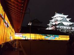 狩野派絵師が描いた障壁画を参考に、尾張名古屋の過去・現在・未来を表現した巨大歴史絵巻を本丸御殿の壁に映しています。