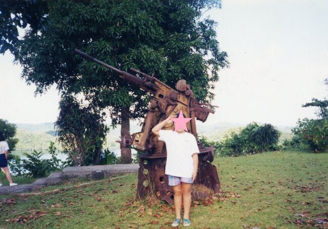 ニッコーパラオの裏山には旧日本軍の高射砲が残されていました。