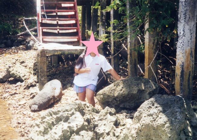 ホテルから下の岩山湾に行けるようになっています。