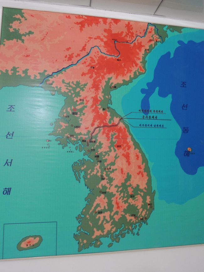 朝鮮半島の地図。