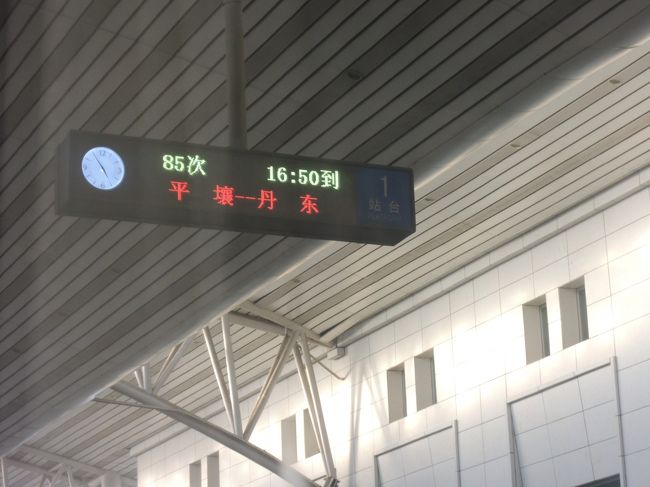 中国の入国審査は丹東駅に到着後、車内で行われる。中国人がいる行列に並ばなくてすむので助かる。車内でゆっくり待っていればいいのでありがたい。全員の入国審査が終了してからドアが開き下車することになる。