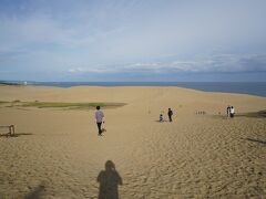 鳥取砂丘が一望できました。
想像していたよりも広いです。8時半頃でしたがそこそこ人が多かったです。