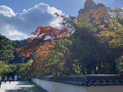 それから永観堂のほうへ。
またここだけ紅葉してました。
紅葉で有名なお寺らしいです。