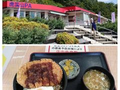 虎渓山PA。フードコートでソースカツ丼を賞味！
私の認識ではソースカツ丼は名古屋の名物ですが、米原、敦賀と北上すれば近いのでしょうか？敦賀でも名物のようでした。

4時過ぎに無事帰宅。
夜、お風呂で気が付きました。アクセル・ブレーキを踏んでいた右足と、何もしなかった左足、足首の太さが違うのです！
私ももうじき高齢者。もう、こんな無茶な旅行はしません。これからは新幹線か、飛行機で、、、