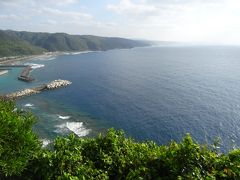 目下に広がるのは沖縄の海岸線。