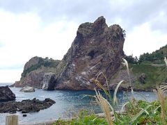 ここも　名所らしいです
岩が斜めってます
この辺　駐車場が整備されてて
夏は海水浴が　できるみたいです
先月行った　宮古島とは
全然違いますが