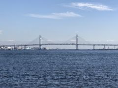 「横浜ベイブリッジ」をズームします。

1989年9月27日に開通した横浜ベイブリッジ（全長860m）と言えば、
横浜港のシンボルであり、本牧ふ頭と大黒ふ頭を結ぶ斜張橋
（2階建て構造）で、上の階は首都高速湾岸線、下の階は国道357号が
通っています。