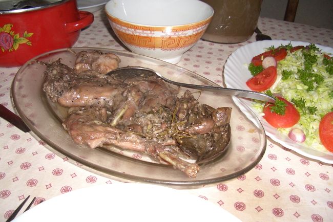 ジェームスのお母さんに調理してもらった。