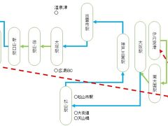 ５日間乗り放題を、休日MAX３日でモト取るルートを策定（単純往復でもモト取れますが…）。
もう１乗車追加したいところ、無理か!?
※青い→が乗り放題きっぷ対象路線＜※乗車の順序、経路は今後変更があります＞。
