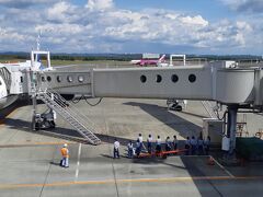 新千歳に向かう飛行機　ANAだよ