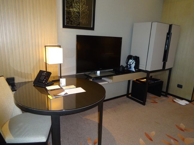 ベッドの向かいのレイアウト。<br />奥の扉は。。。