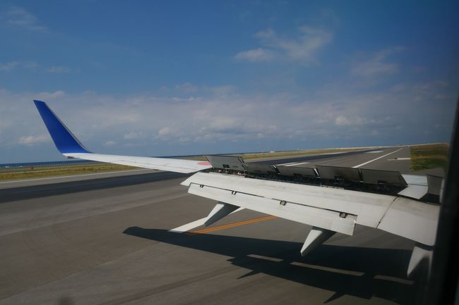 逆噴射しながら誘導路へ