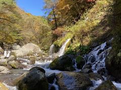 車で10分、吐竜の滝。駐車場は満車直前。駐車場から森林の中を15分。滝に到着。