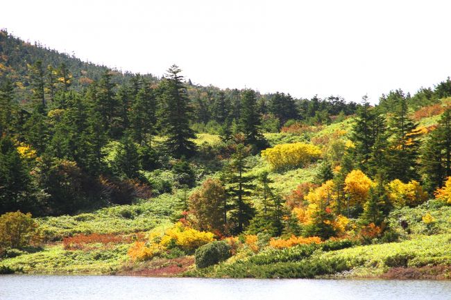☆鎌沼周回登山道から望む鎌沼＆東吾妻山（1974m）山麓
