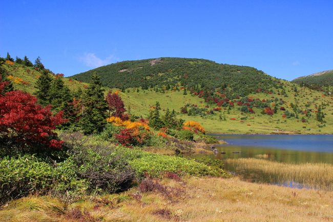 ☆鎌沼周回登山道から望む鎌沼＆前大巓(1911m)　<br />