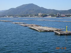 宮島は牡蠣の養殖が盛んですので、養殖棚が見事に並んでいます