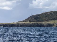 知床岬は船でしか近づけません。
ここらで折り返します。

帰りはスピードが上がり寒いです。・・・
薄着の人達は1Fの客席に順次避難して行きました。