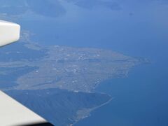 琵琶湖上空　安曇川の三角州がくっきり。