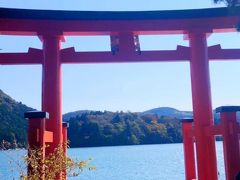 箱根神社の芦ノ湖に面した鳥居。