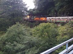 ●宇奈月駅行トロッコ列車から

16:50。
黒薙駅。
トロッコ列車なが～い。