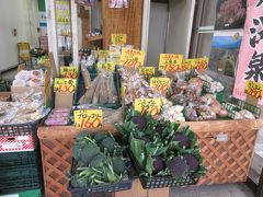 飯坂温泉駅構内には新鮮な野菜売り場（みよし青果）があります。珍しい紫色のブロッコリーやアスパラの葉っぱなど・・漬物もね、思わず買い込んで（宿で車に入れよう）

玉子40個ほどと野菜沢山、大荷物で宿のお迎え車を待ちました。
かわせみの客は駅に着いたらすぐにお迎え、が多いみたいですけど、駅から温泉街歩きしないともったいないなあ・・もう少し早い電車で到着した方がよかったかなあ・・です。楽しい面白い飯坂温泉、好きになりました。

