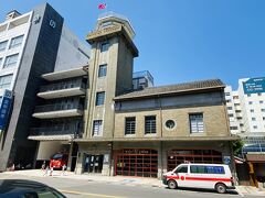 市役所のすぐ近くにある新竹消防組合（現消防博物館）。1936年に落成した、当時新竹でもっとも高い建物だった。