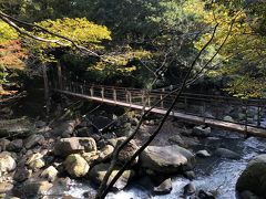 早川まで降りたところにつり橋。けっこうグラグラ揺れました。