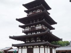 そして東塔。
西塔との色を比較してもらえばわかる通り、こちらは奈良時代に建てられ現存している薬師寺内唯一の建造物。つまりは平城京最古の建造物という代物。

東塔は現在修繕工事中（2021年完了予定）という事で、近くに寄れずこんな状態。