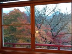 本日お世話になる日光金谷ホテル到着。部屋からは綺麗な紅葉が。