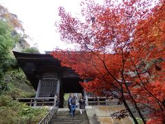 中間地点の仁王門です。
ここでも紅葉を眺めながら小休止。