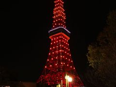 お腹いっぱいになった後は、タクシーで東京タワーまで行きました！三脚で家族全員記念写真！なかなかいい一枚に仕上がりました！

ホテルへもまたタクシーで帰りました。
近距離の利用だったのも関わらずどちらの運転手さんも愛想よかったです

明日は　早いので　ちゃっちゃっと大浴場に入って寝ます　Zzz…