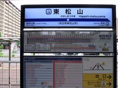 16:08　東松山駅に着きました。（小川町駅から16分）　　　
温泉とご当地グルメを楽しみます。