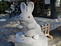 京都に着いたらまずは岡崎神社に向かいます。
通称うさぎ神社、このような狛うさぎが出迎えてくれます。