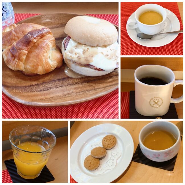 水俣駅を出発してやっと朝食です。お腹空いたぁ！不知火のみかんジュースが美味。<br />パンはボリュームありすぎです。今回の料金は乗車料金を含めて1名4,000円です。