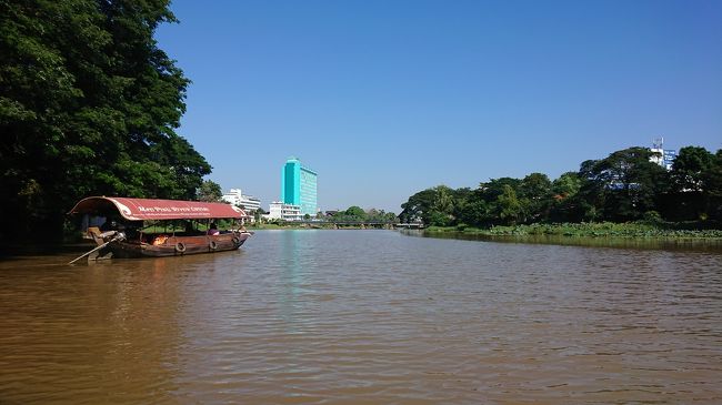 さて、今回の旅のメインであるネコの散骨をするためにワット・チャイモンコンへ。<br />9時きっかりにスタート。<br />ネコの遺骨を胸に抱いて進んだけど、どこでどうしていいか分からず30分経過。<br />折り返してもらって、川幅の広い静かなところで止めてもらって散骨しました。<br />うちのネコは赤いバラを食べるのが好きだったから、ベッドにあったHBDのバラを一緒に散骨。<br />あまりに寂しく涙も止まらず……でも、暖かな陽がネコを祝福してくれてるように思いました。