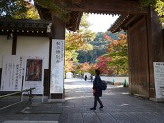 永観堂禅林寺入口（総門）です。
　現在秋の特別寺宝展開催中でした。