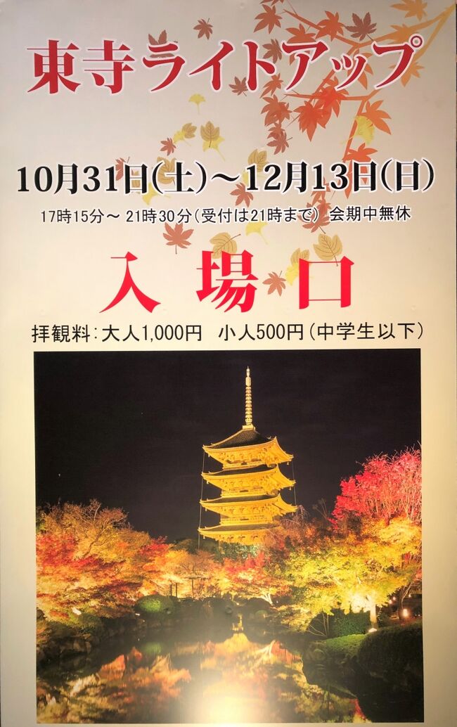 京都 東寺 紅葉ライトアップ 月夜に映える国宝 五重塔 と紅葉を愛でながら約10年前の平安京の秋に思いを馳せて 国宝 金堂 講堂 京都駅周辺 京都 の旅行記 ブログ By リンリンベルベルさん フォートラベル