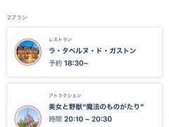 並びながらアプリで抽選しました。
抽選が必要なアトラクション、グリーティングの中で美女と野獣だけ当たり！！
他は昼間の時間帯を狙って全滅でしたが、これだけは遅い時間帯にしたのが良かったのかも？

ラ・タベルヌ・ド・ガストンは数日前に空きが出てたので事前に予約をしておきました。
