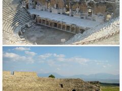一番有名なのは、この円形劇場

ハドリアヌス帝によって紀元前２世紀に造られたローマ劇場で、１万５千人も収容できたとか。
結構、急こう配になっていて、上の座席からも舞台がよく見えます