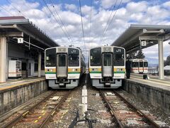 終点天竜峡駅に到着です！
10分の乗りつぎで飯田行きの列車に乗車します。