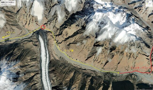 グーグルマップで確認すると、赤星のところ。<br />寒冷化して氷河が発達すると困るね。