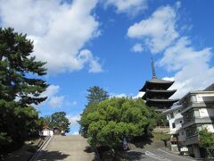 興福寺の階段降りて、