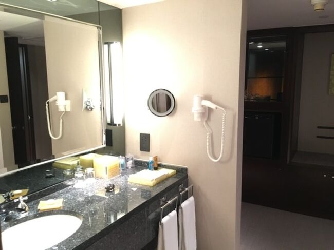 バスルームも広々、照明も明るいのです。