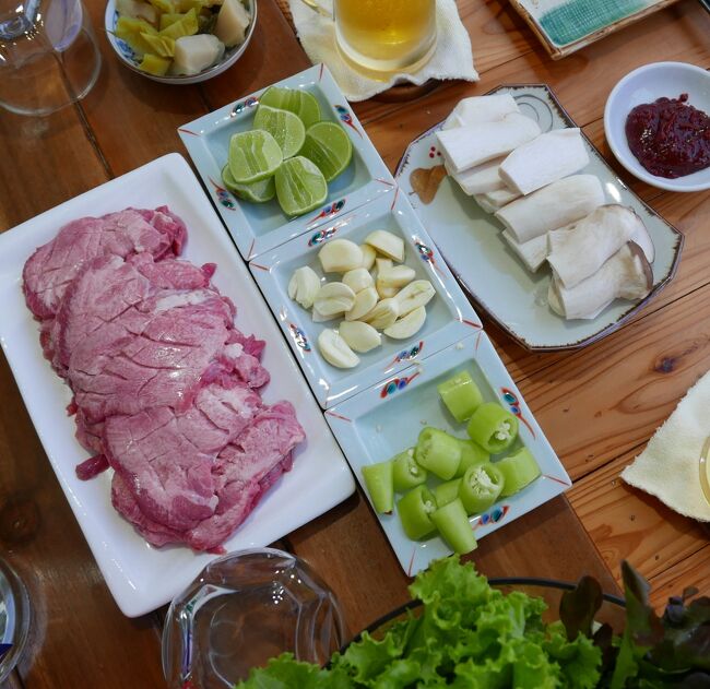 9日　夕食<br />リン焼き（タン）．．．．◎〇<br />ニンニク＆青胡椒＆エリンギ＆野菜