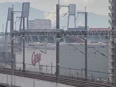 マンションのエレベーターホールからマツダスタジアムが僅かに見える(^_^)