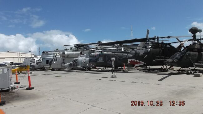 太平洋航空博物館：現役を退いたヘリ。